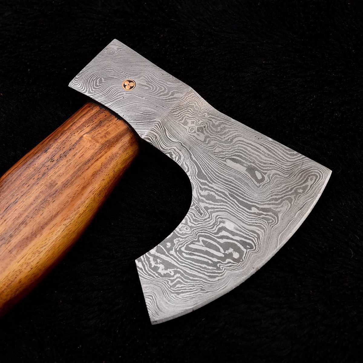 Damast Beil Axt Geschmiedete Wikingeraxt Holzgriff Outdoor Axt Survival Campingaxt für Bushcraft Wald Garten Männer Geschenke MAQ2587