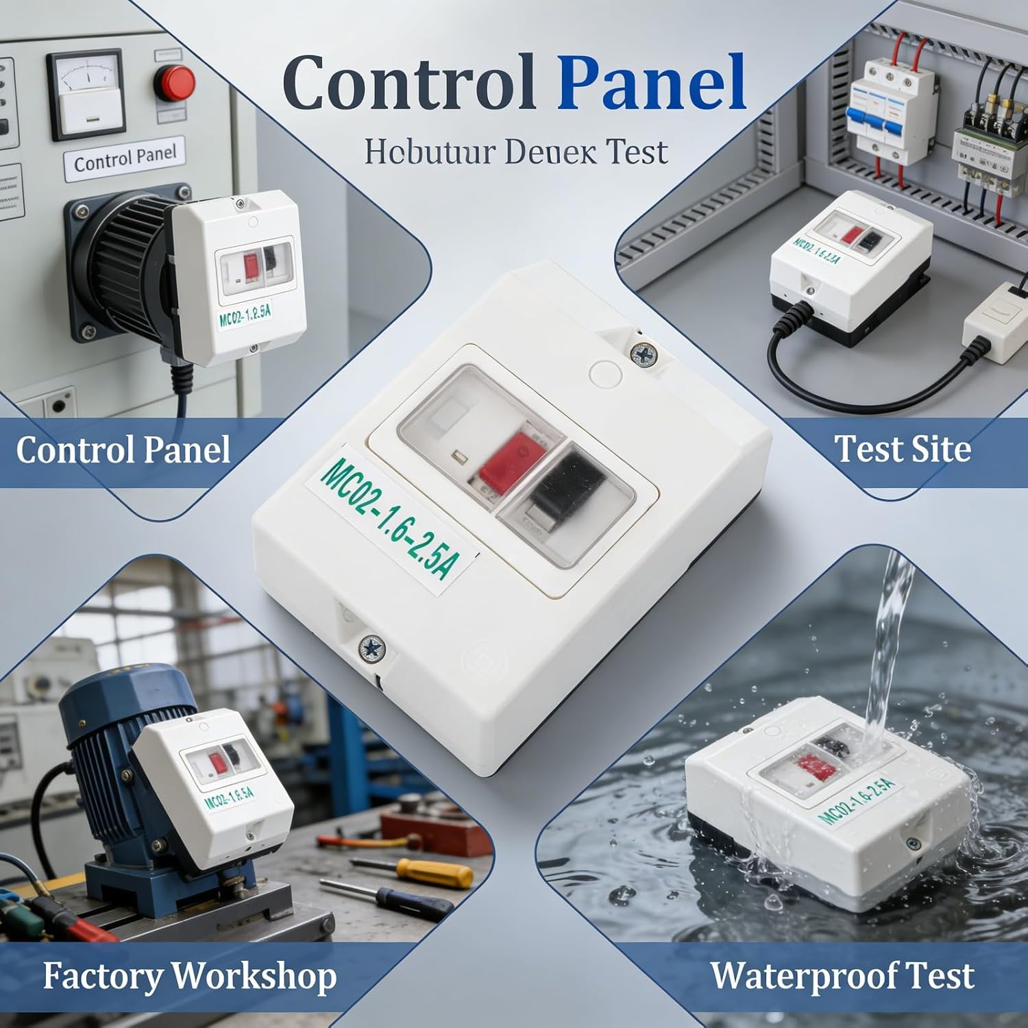 Motor Protection Switch Circuit Breaker 1.6-2.5A ABS IP55 380V - Overload and Short Circuit Protection, Easy Installation for Electric Motors