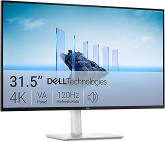 32 Plus 4K Monitor - S3225QS - 31.5-inch 4K (3840 x 2160) up to 120Hz 16:9 Display, VA Panel, AMD FreeSync Premium, 99% sRGB, 95% DCI-P3, 1500:1 Contrast Ratio, Comfortview - Ash White