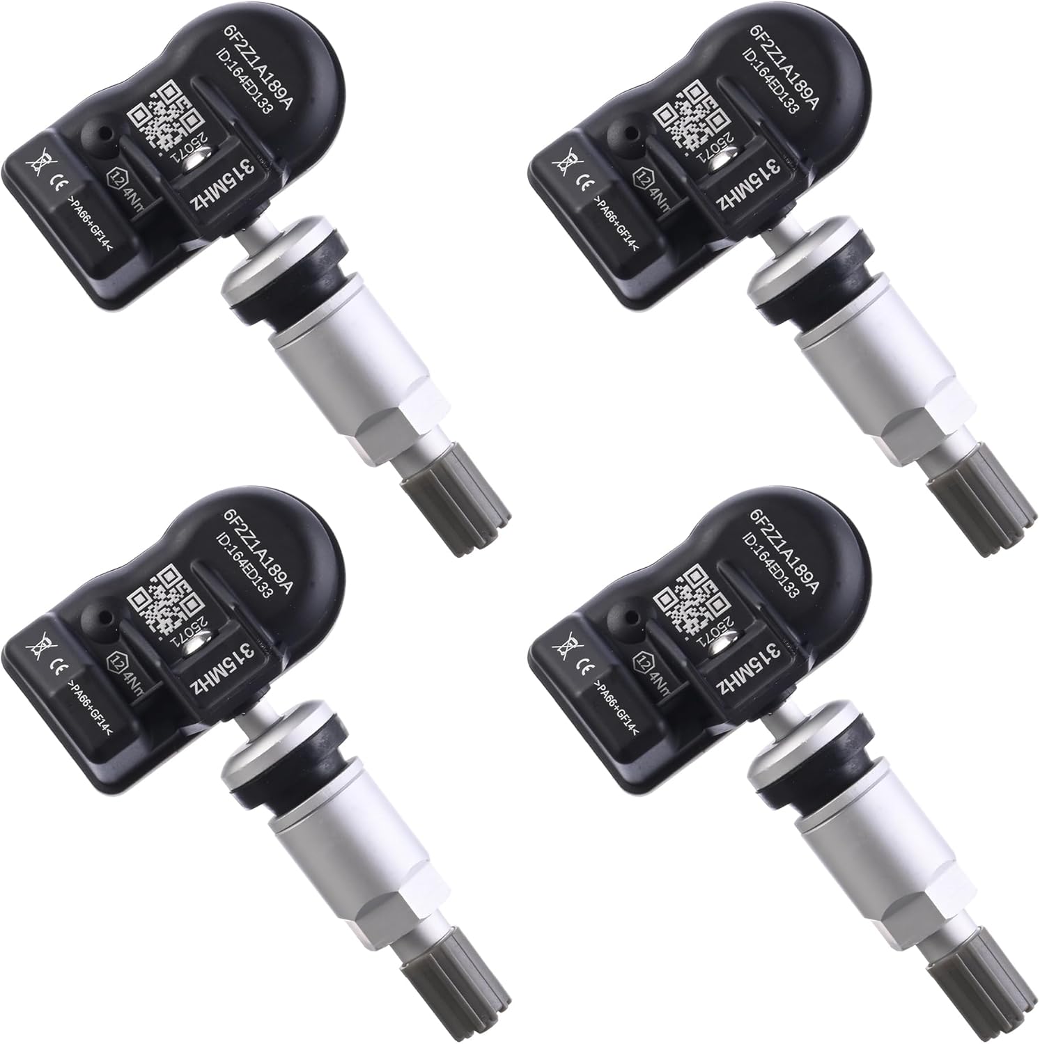 TPMS Sensors Set of 4 Pre-Programmed Tire Pressure Sensor 315MHz Fit for Ford F-150 2007-2008 Explorer 2006-2010 Lincoln MKZ 2007-2009 Replaces 6F2Z-1A189-A 7L1Z-1A189-A
