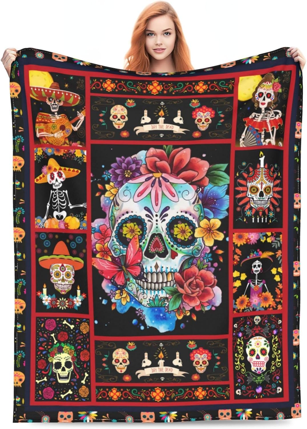 Skull Blanket Halloween Throw Blankets for Kids Adults
