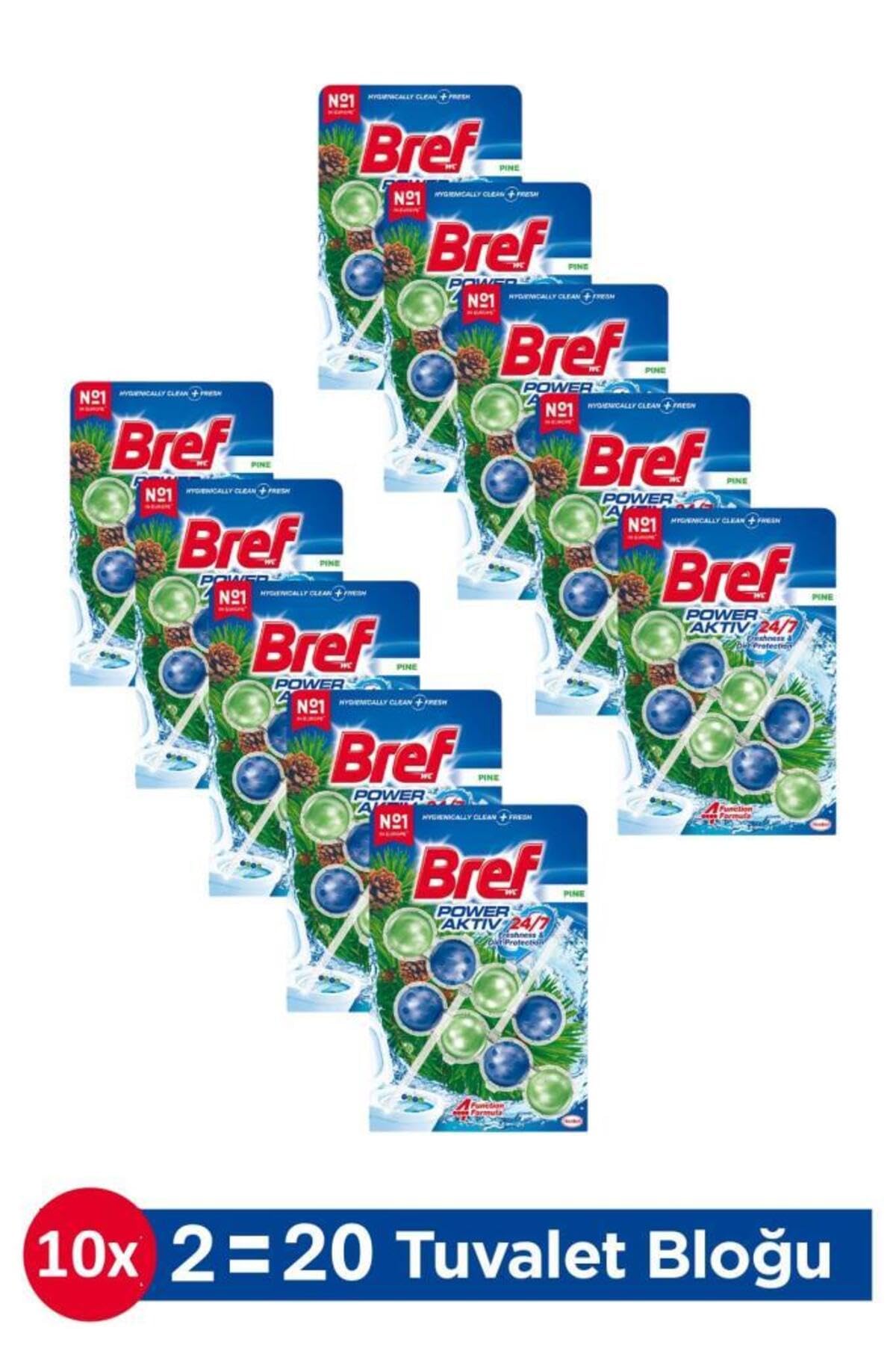 Bref Power Aktiv Çam Kokulu Tuvalet Bloğu 10 Adet İkili Paket…