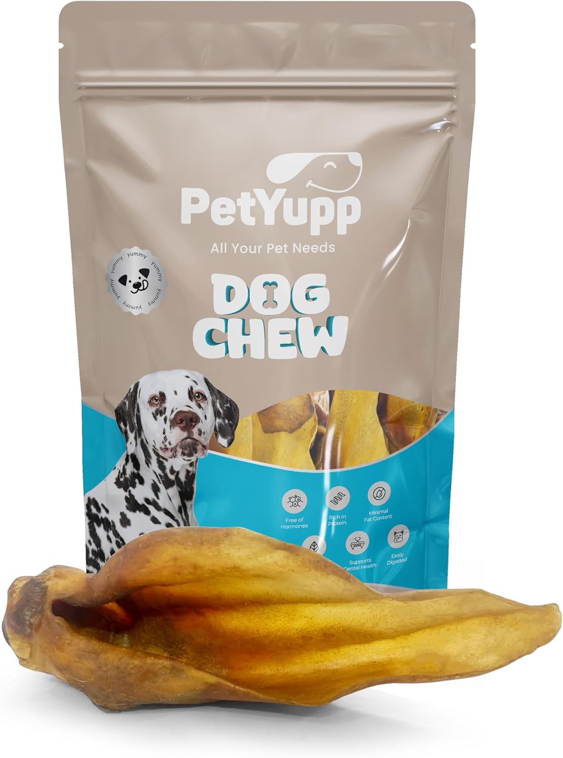 Water Buffalo Ears for Dogs, 10 Count - All Natural, Single Ingredient & Long-Lasting Beef Ears for Small, Medium & Large Dogs - Promotes Dental Health & Rawhide-Free Dog Treats