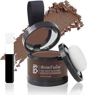 Root Touch Up Powder, Quick Cover Gray Root Cover Up, Windproof & Sweatproof Hairline Powder for Women Men, Gray Coverage Touch Up with Compact Mirror & Puff 0.14 Oz.(Hazel Brown)