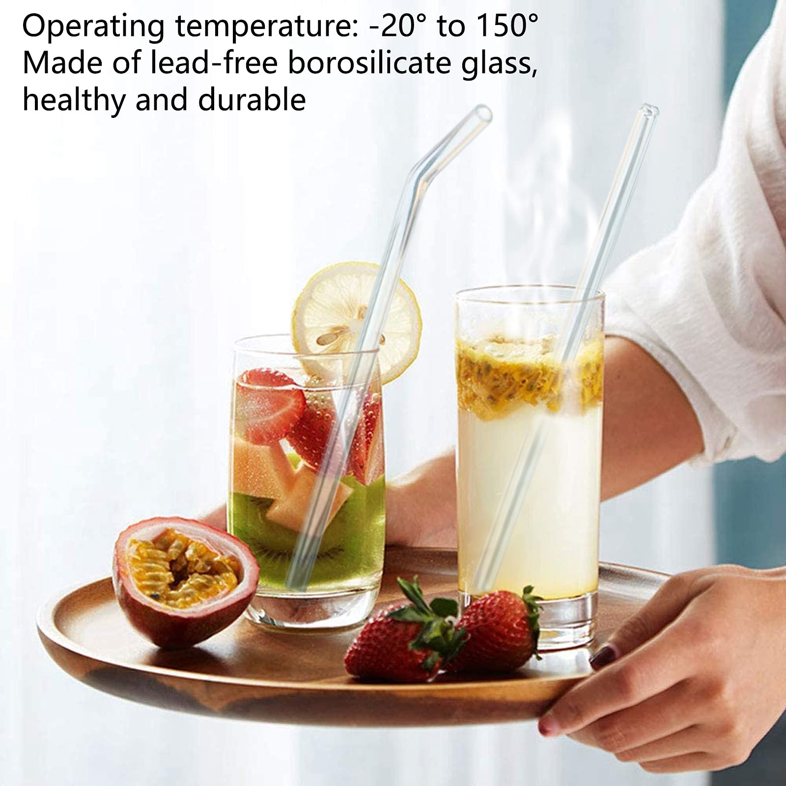 Set di Cannucce per Tazza, Combinazione Versatile Riutilizzabile in PP 8 Pezzi Cannucce di Ricambio per Bevande Pratiche per Tazza da 14 Once 20 Once 30 Once 40 Once (Trasparente