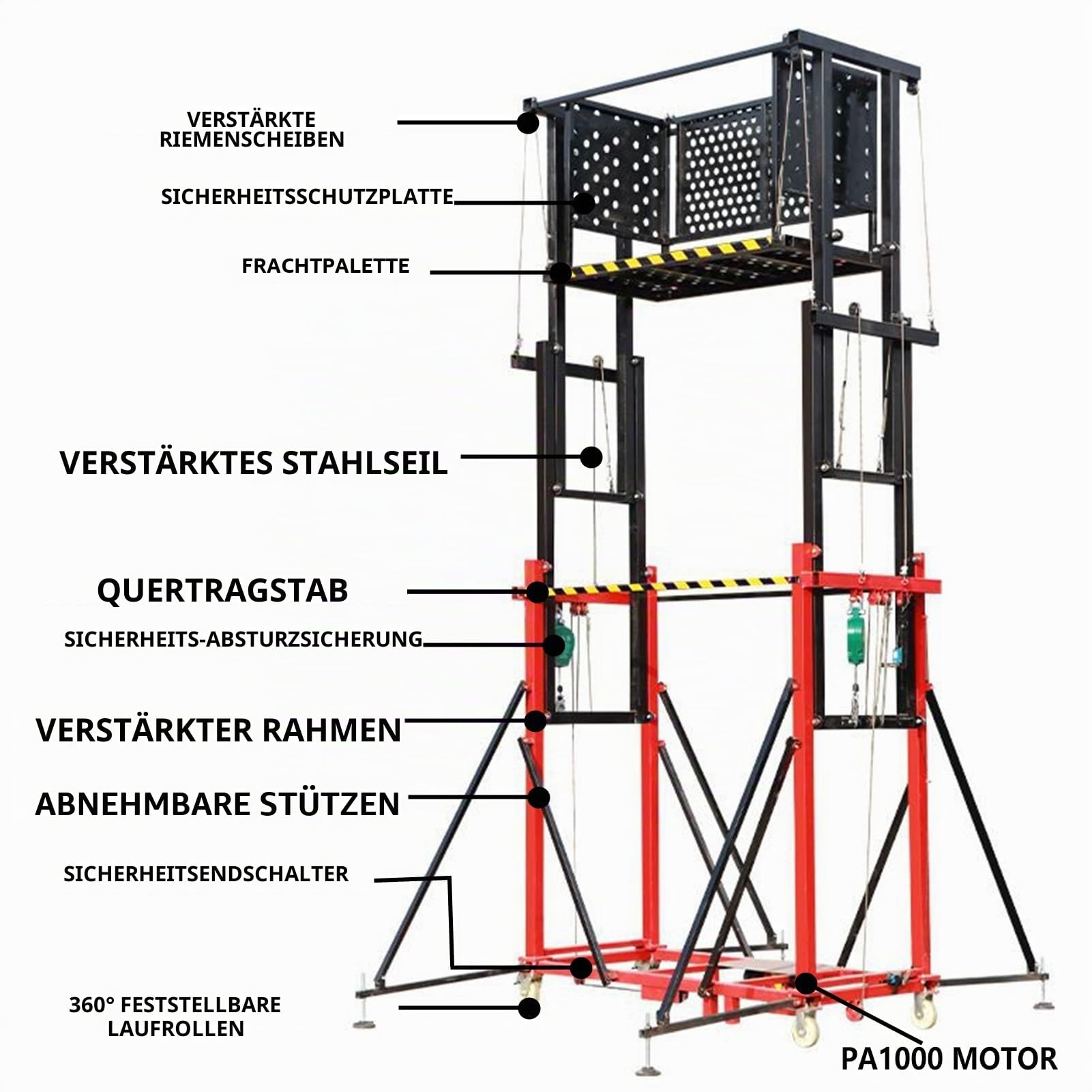 Tragfähiger elektrischer Gerüstheber, faltbar, mobile Gerüstplattform, vollautomatischer elektrischer Gerüstheber (6 Meter) (12 m)