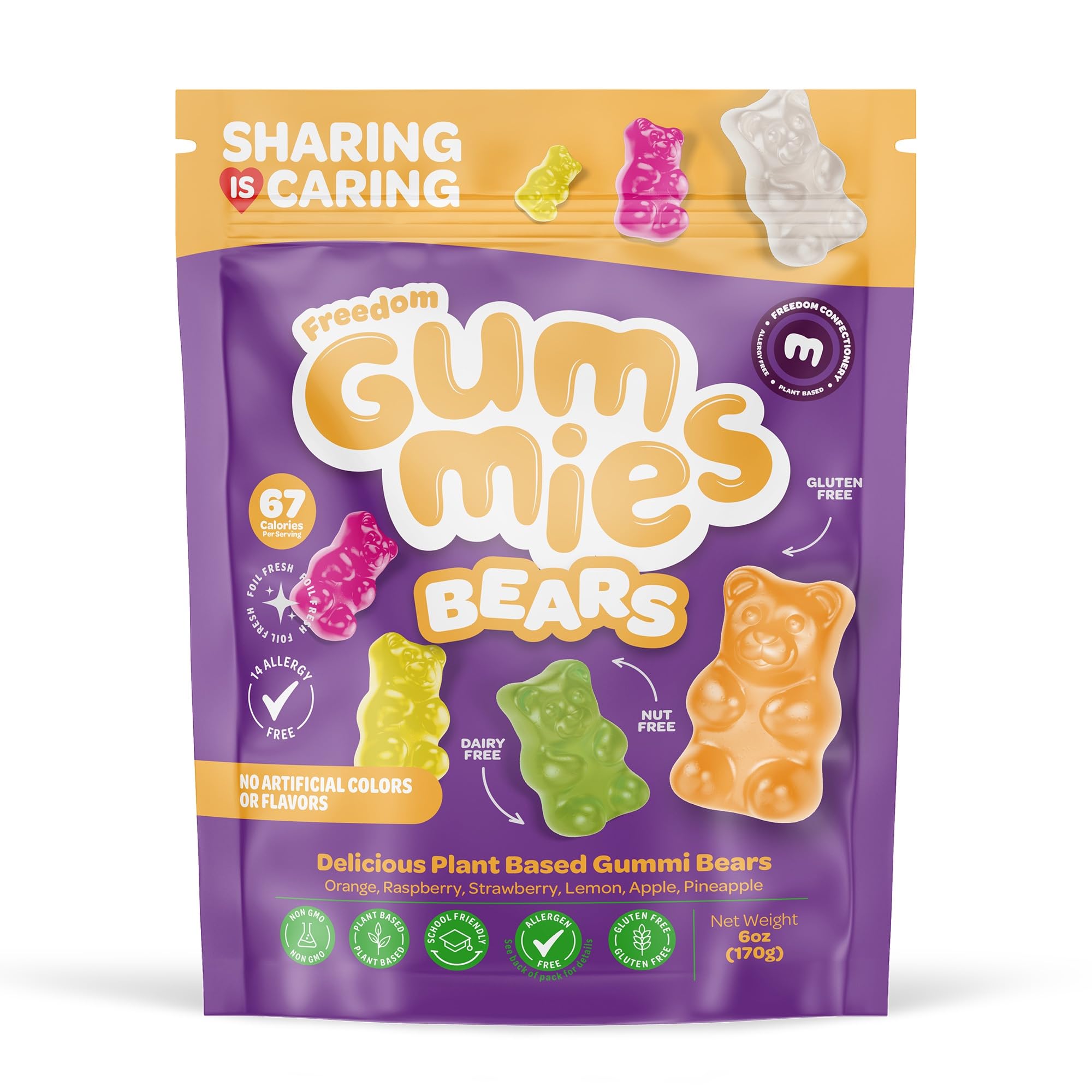 Amazon.com : Freedom Confectionery Gummi Bears – Fruity Vegan
