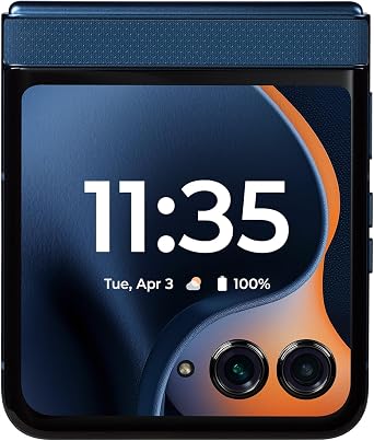 Tracfone Motorola Moto razr 2025, 256GB, 5G, Lock to Tracfone - 6.9 Folding POLED Display, 3.6 External Display, 50MP Camera - Prepaid Smartphone - Gibraltar Sea