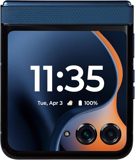 Tracfone Motorola Moto razr 2025, 256GB, 5G, Lock to Tracfone - 6.9 Folding POLED Display, 3.6 External Display, 50MP Camera - Prepaid Smartphone - Gibraltar Sea