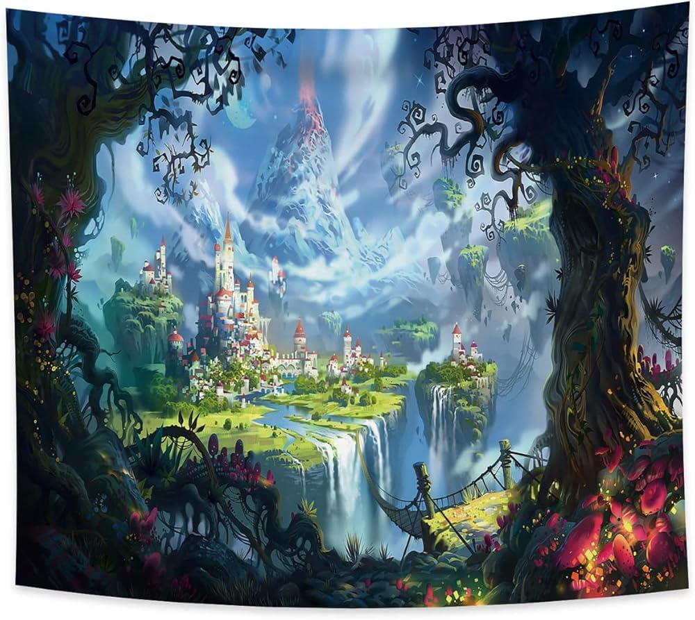 Amazon.co.jp: タペストリー 童話的なお城 幻想 ファンタジー イラスト