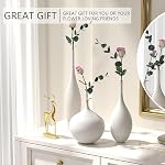 Relexome White Ceramic Vase Modern Boho Wabi-Sabi Flower Vase Set of 3 Decorative Aesthetic Vases for Centerpieces Pampas Matte Minimalist Vases for Living Room Table Shelf Home Decor Gift