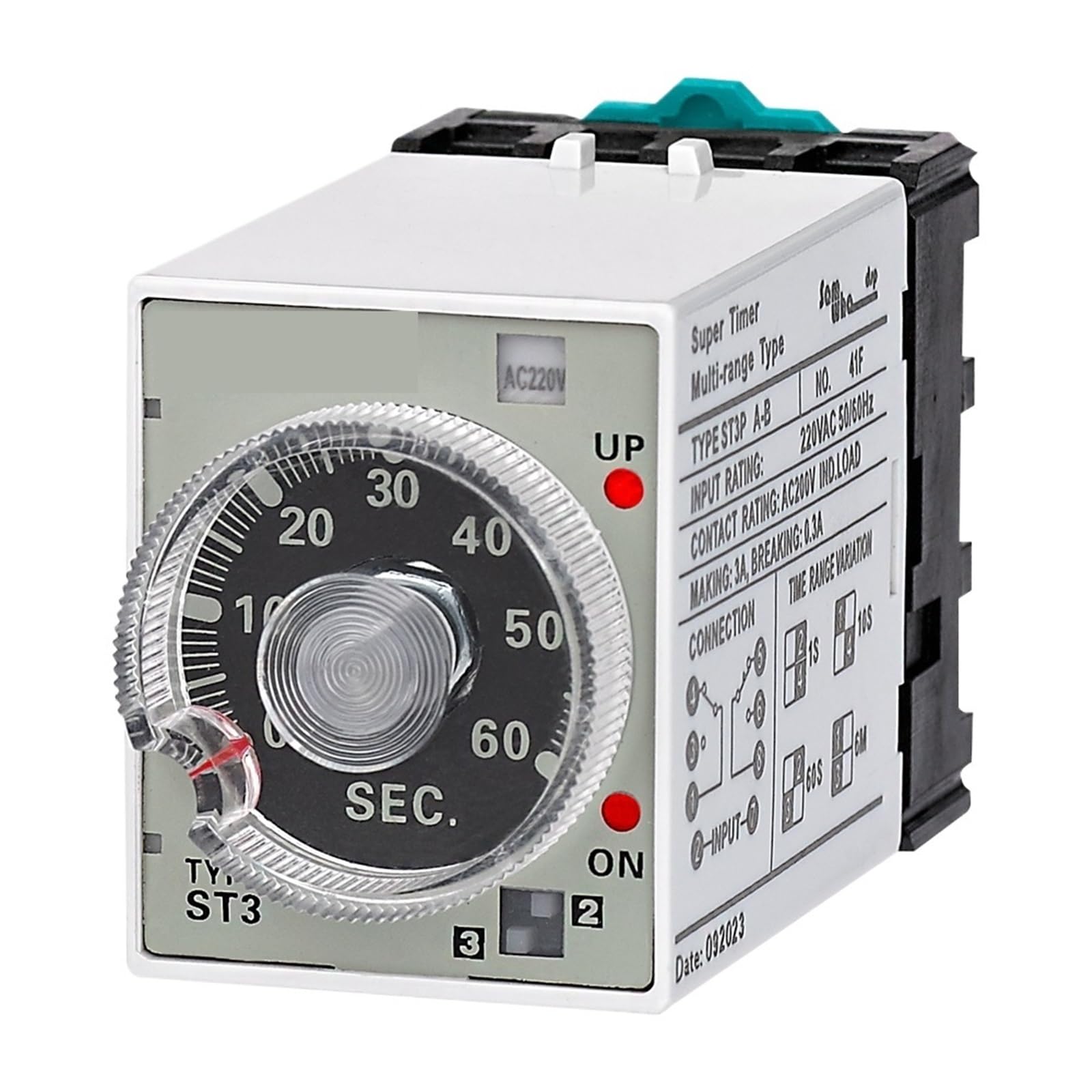 Samwha-Dsp ST3P Multifunktions-Zeitrelais mit Netzstecker (220 VAC, A-C, 5 Sek. - 30 min.)