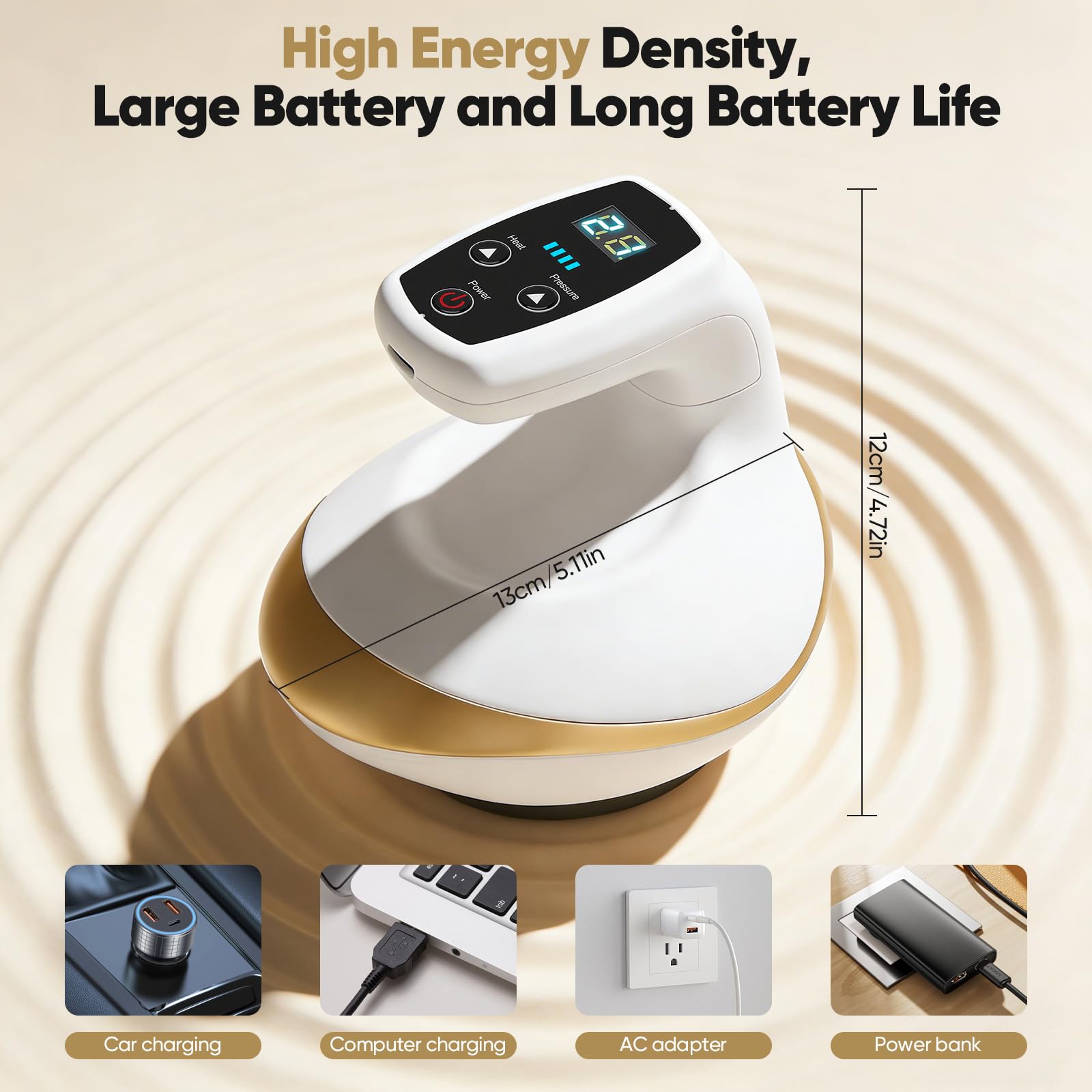 Massaggiatore Contro Cellulite 4 In 1,9 Potenza Di Aspirazione E 9 Calore, Con Coppettazione Sottovuoto E Gua Sha Elettrico, Massaggiatore Anticellulite Vacuum Favoriscono La Circolazione Sanguigna