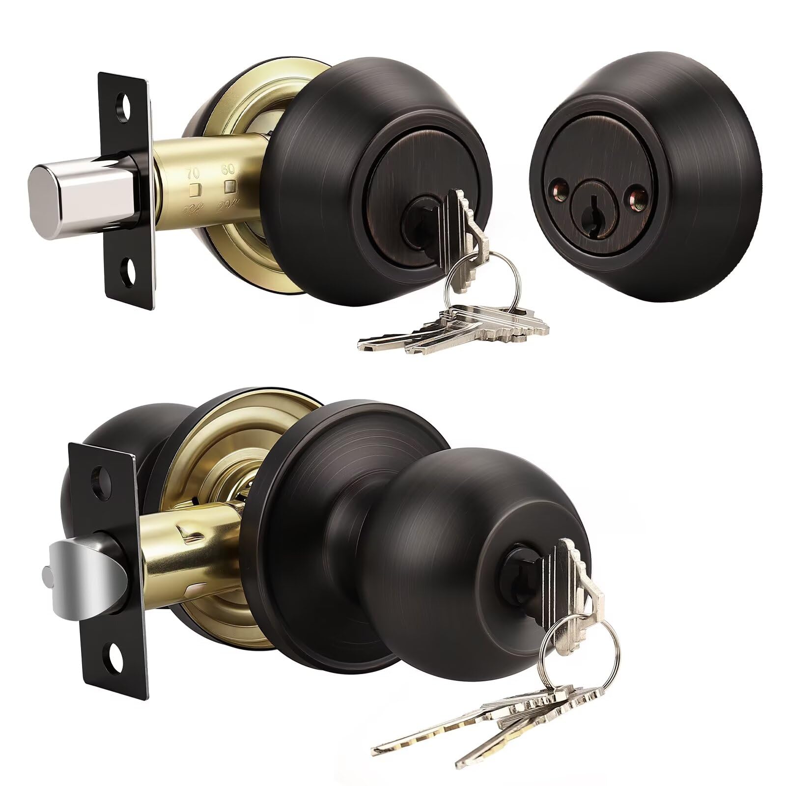 Stainless Steel Door Knobs - Keyed Alike Locks -7