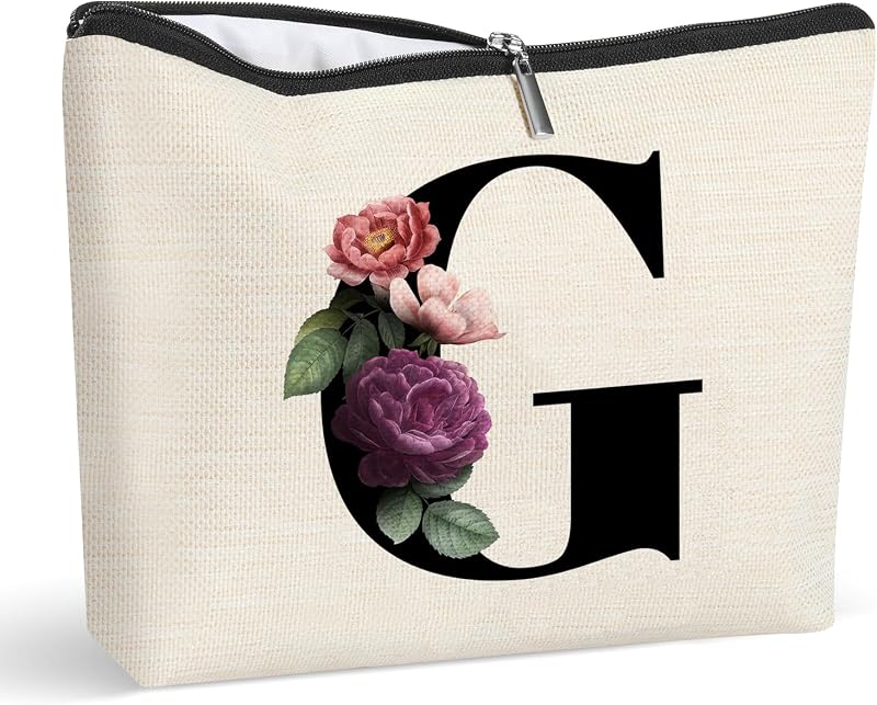 Necessaire de maquiagem personalizada Gyflo com inicial G