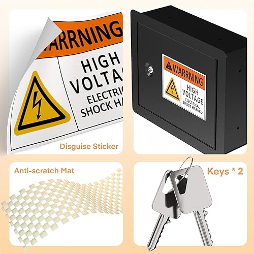 Miniatura 3 de Caja fuerte de pared oculta con panel oculto, caja de acero ignífugo para pernos de 16 pulgadas, gabinete de seguridad con cerradura de llave para