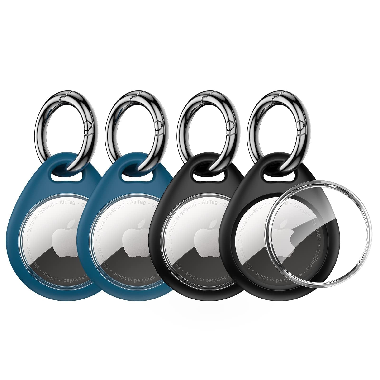 UNBREAKcable AirTag Pendant, Pack of 4 AirTag Key Fob Protective Case, Air Tag Silicone Scratch-Resistant TPU Case, Keyring Cover Case Cover for Keys, Bag, and Dog-image-8