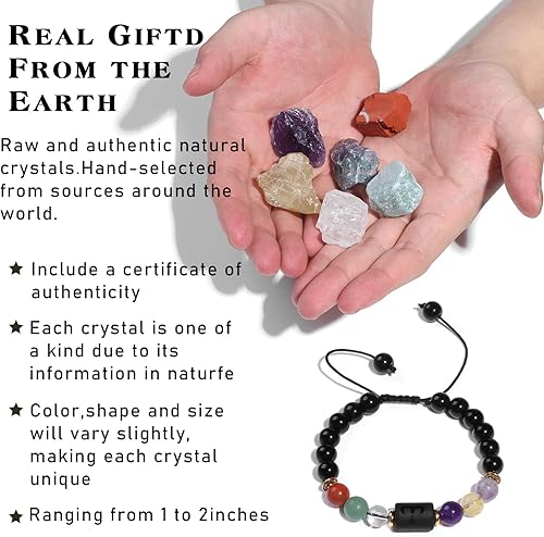 Miniatura 3 de GolbalJew 12 cristales de signos del zodiaco y piedras curativas, regalos para mujeres, joyería de cristal natural, piedras de signo del zodiaco con