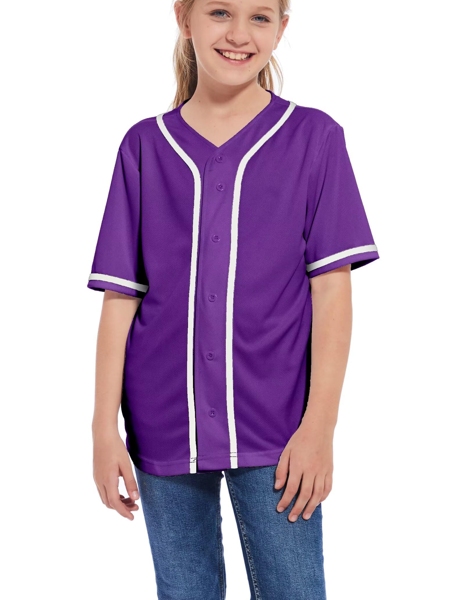 ACEFAST Kids Blank Baseball Jersey Team Uniform