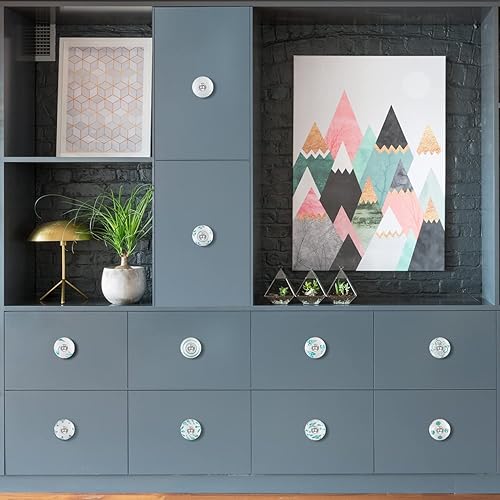 Miniatura 8 de India Artistic Pomos de cerámica para gabinete (juego de 12) cajones multiusos para gabinete de cocina, puerta interior y cajón, armario, pomos