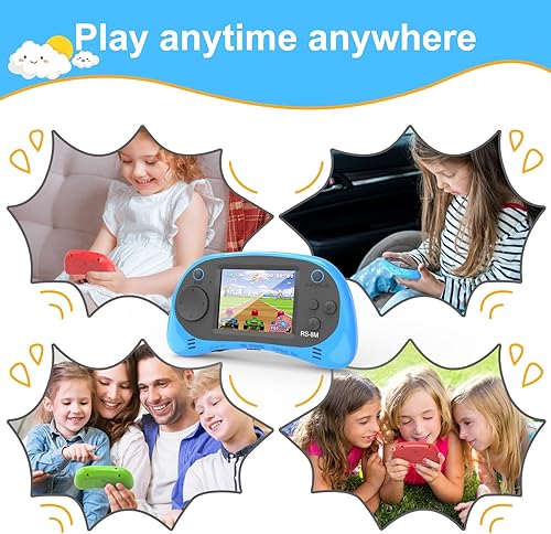 Miniatura 7 de EASEGMER Reproductor de juegos de mano para niños, 220 juegos integrados, pantalla IPS de 2.5 pulgadas, recargable y de larga duración, juguetes de