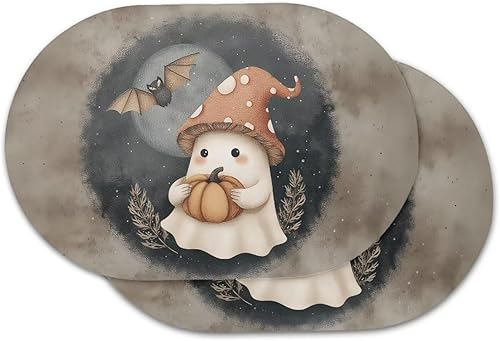 Miniatura 71 de Juego de 6 manteles individuales lavables para mesa de comedor, resistentes al calor, mesa de cocina, decoración del hogar, lavable, ovalada, de