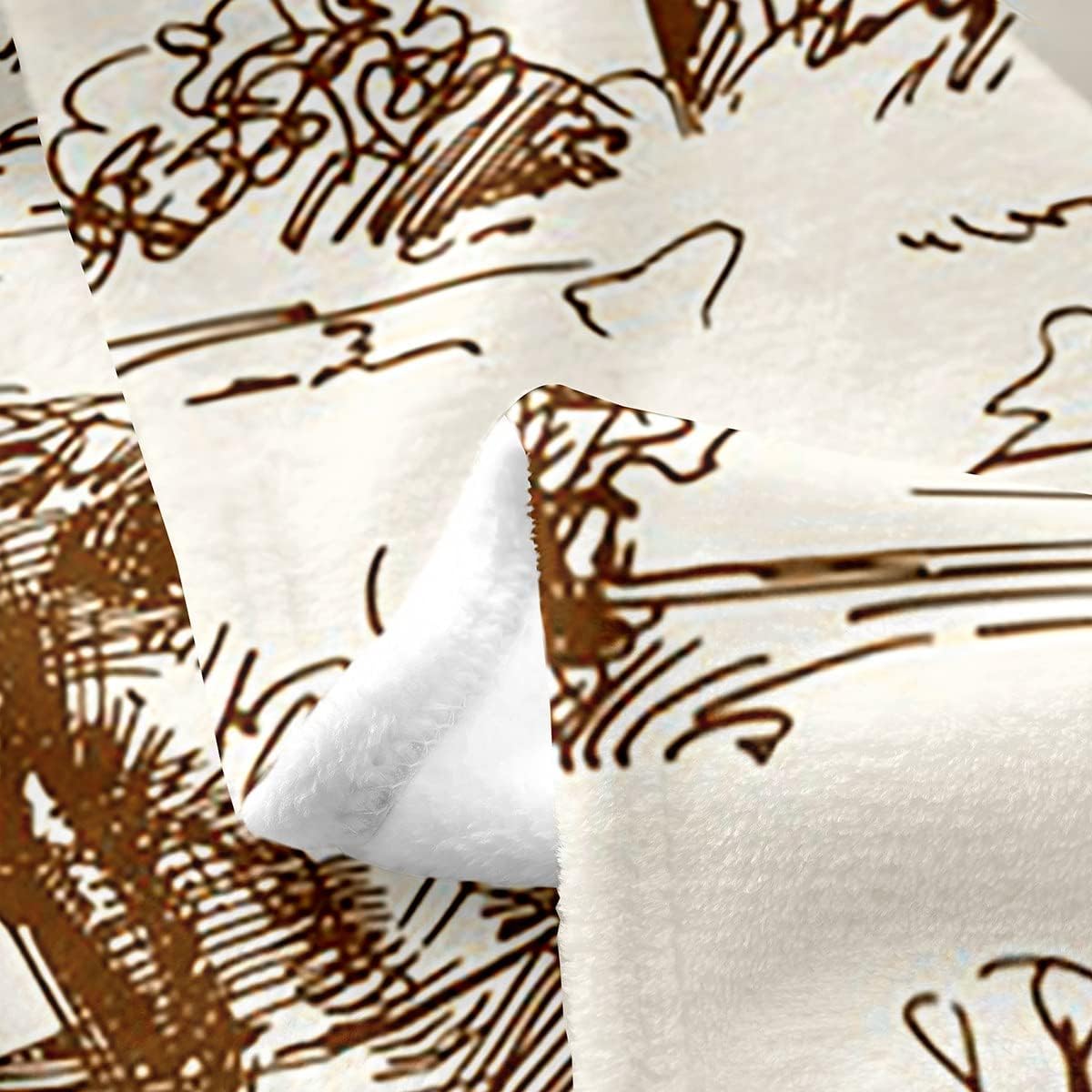 Erosebridal Western Blanket Queen Inch Cowboy Throw Blanket American Wild West Desert Hand Drawn Illustration Fleece Blanket Country Theme Bedroom Decor Fuzzy Blanket for Boys Men Teens