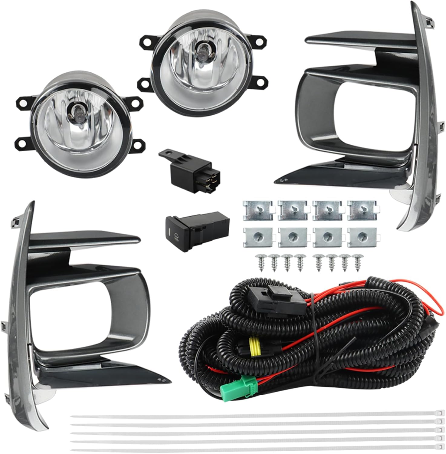 WFLNHB 1 Pair Fog lights Lamp Assembly Replacement for Sienna 2018 2019 Driving DRL Fog Lights Switch Wiring TO2593133 TO2592133