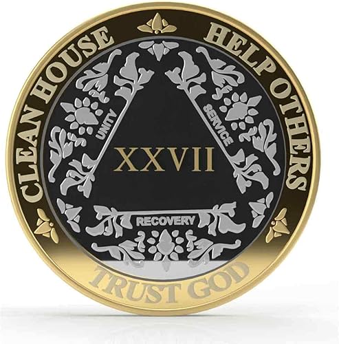 Miniatura 30 de Medallón anónimo de Alcohólicos Anónimos de Plata y Oro 1-60 años (20 años (XX)) Cápsula de Moneda AA Incluida