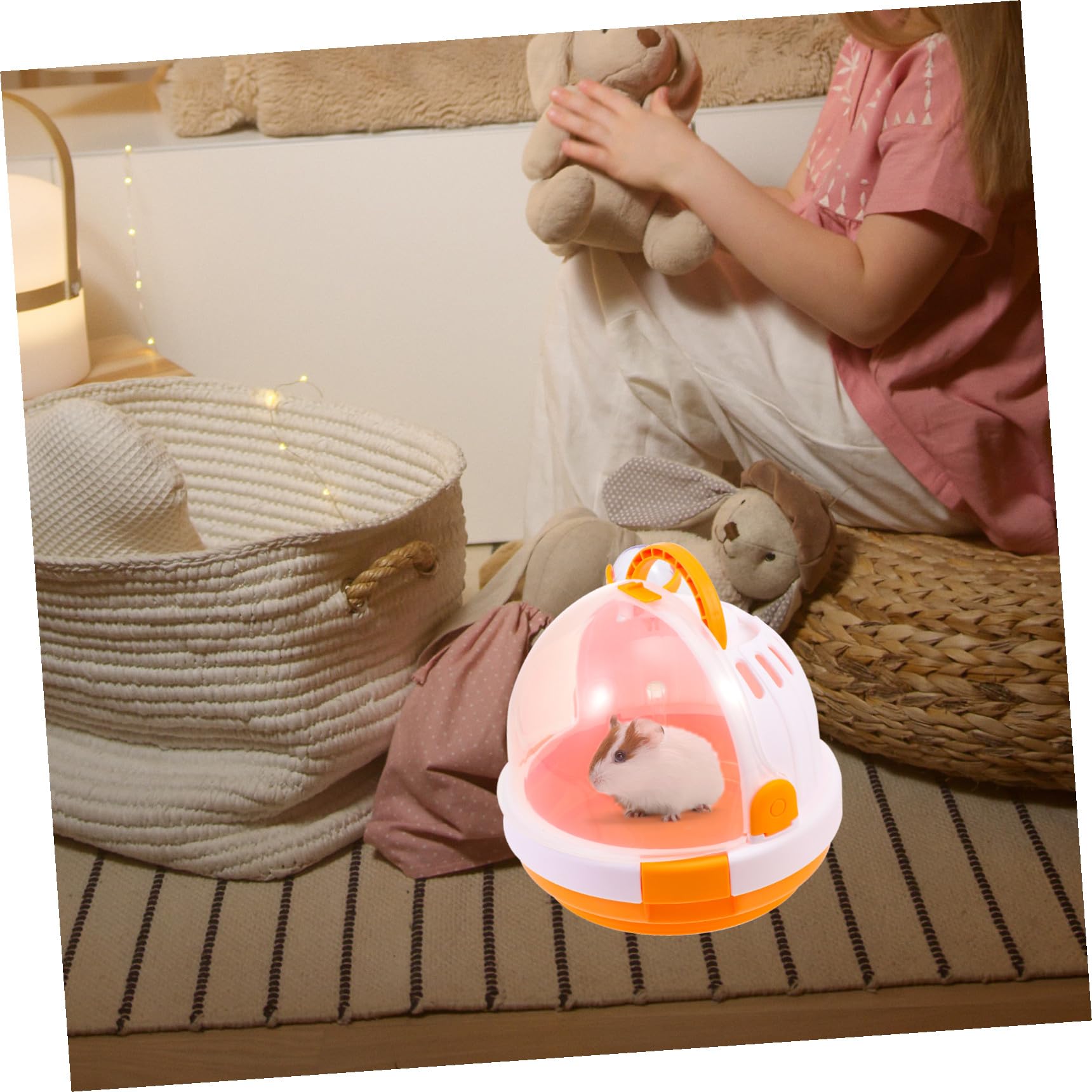 Toyvian Hamster Transportbox aus Pp Tragbar und Robust für Reisen und Außeneinsatz mit Sicherem Verschluss und Praktischem Design