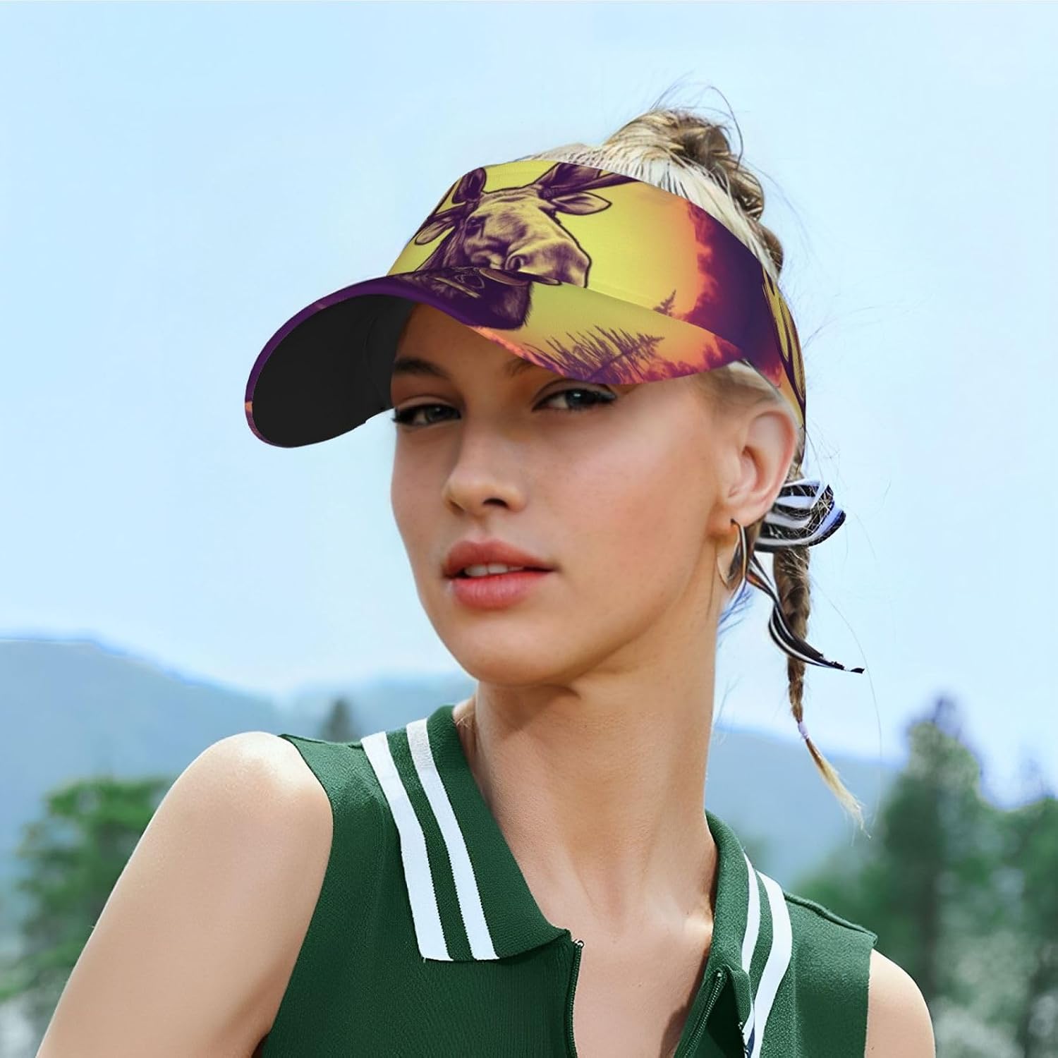 Exotic Tribe Tie Dye Style Sun Visor Hat for Women Men Outdoor Sports Golf Visor Beach Travel Tennis Cap