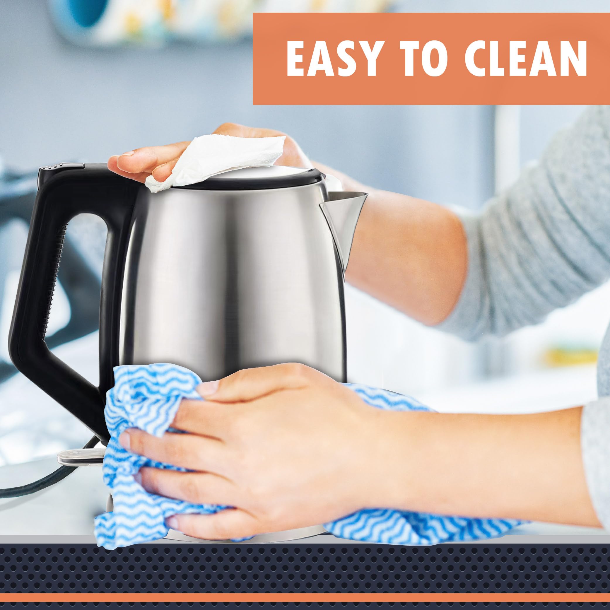 Newhouse 1200W 60-fl. oz. 1.7 L, Stainless Steel Electric Kettle NHEK-001, Electric Tea Pot for Boiling Water, Auto Shut Off Electric Tea Kettle, ETL Certified for Hospitality and Residential Use