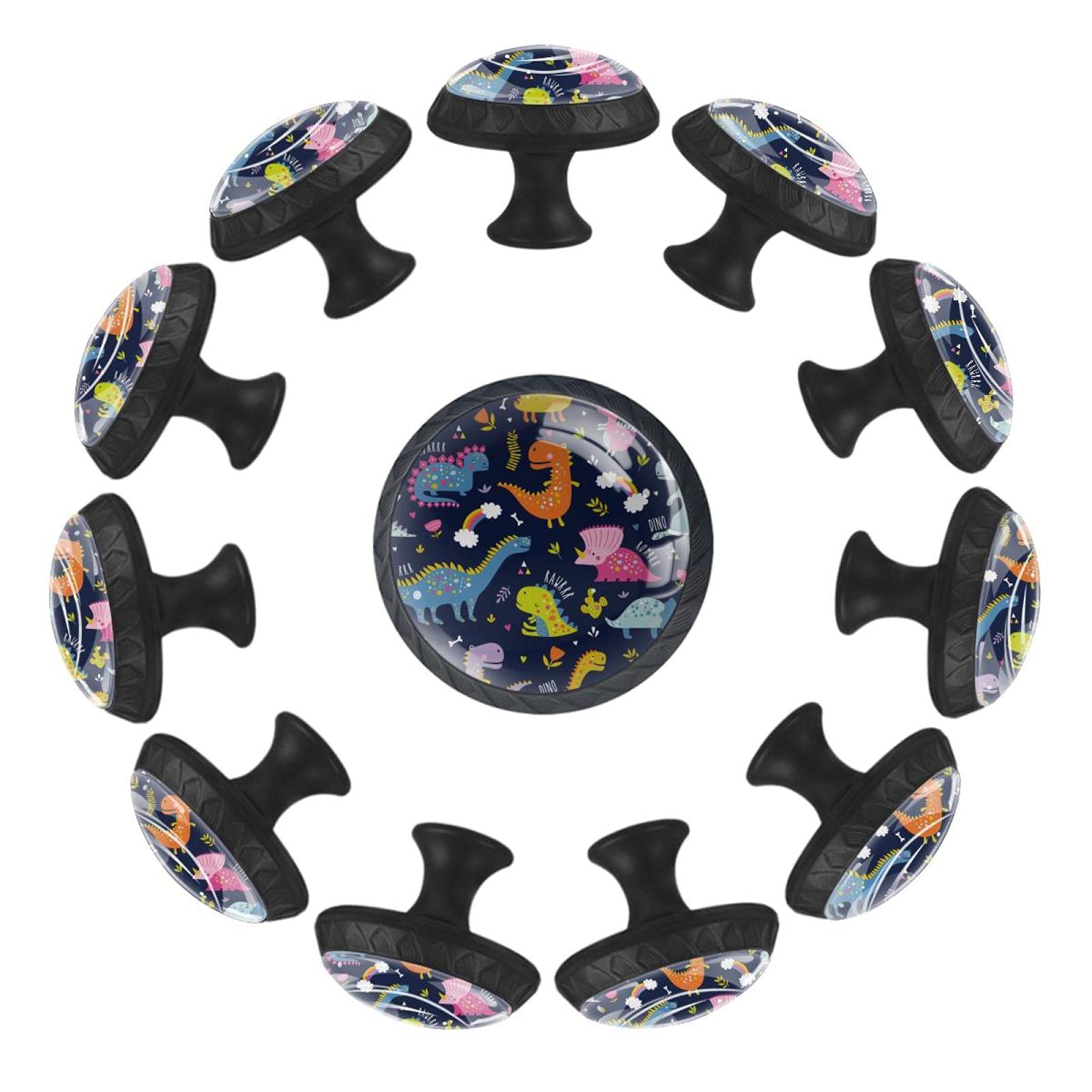Boutons de tiroir dinosaure violet lot de 12 poignées de 35 mm pour commode
