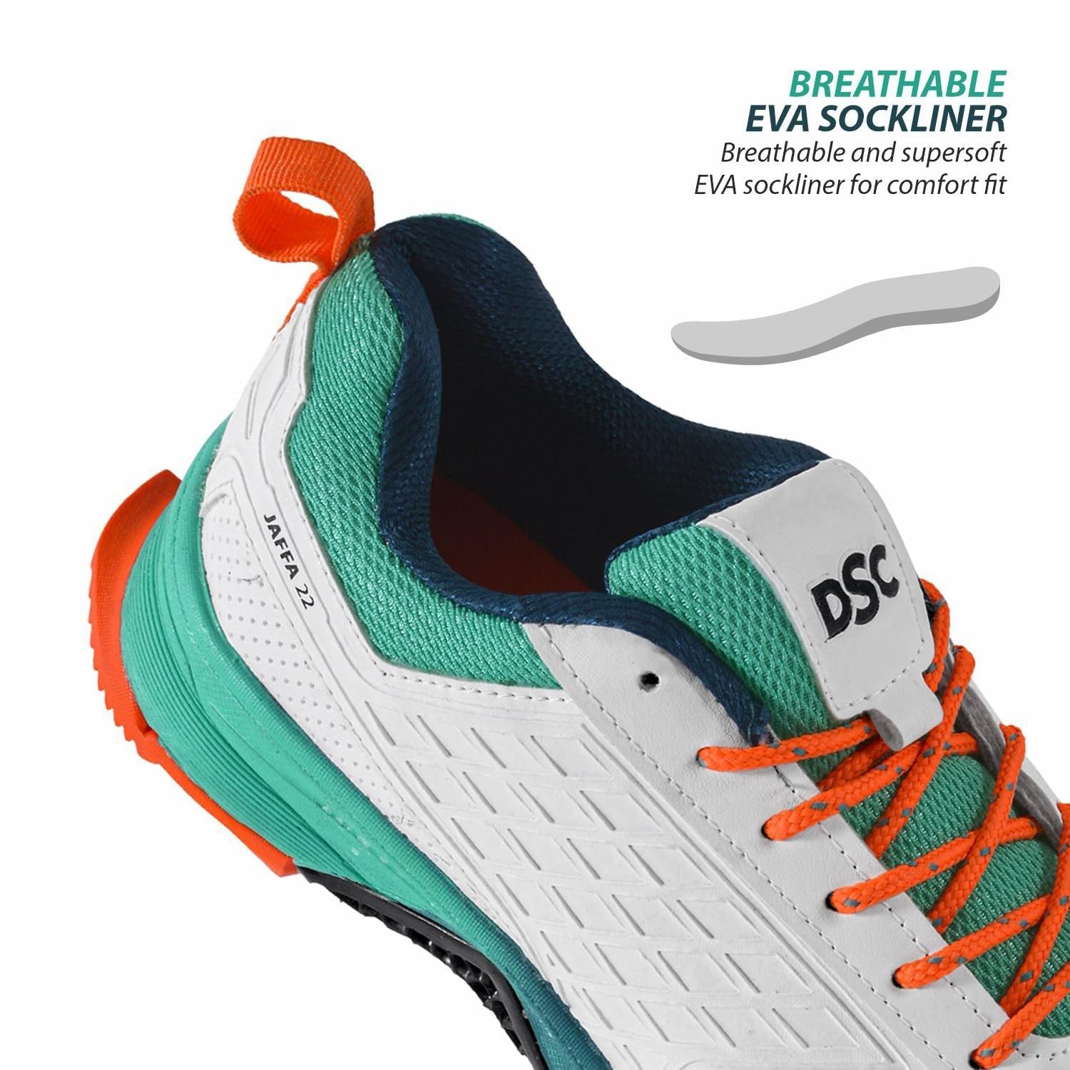 DSC Jaffa 22 Cricket Shoes | for Boys and Men | Lightweight | Embossed Design