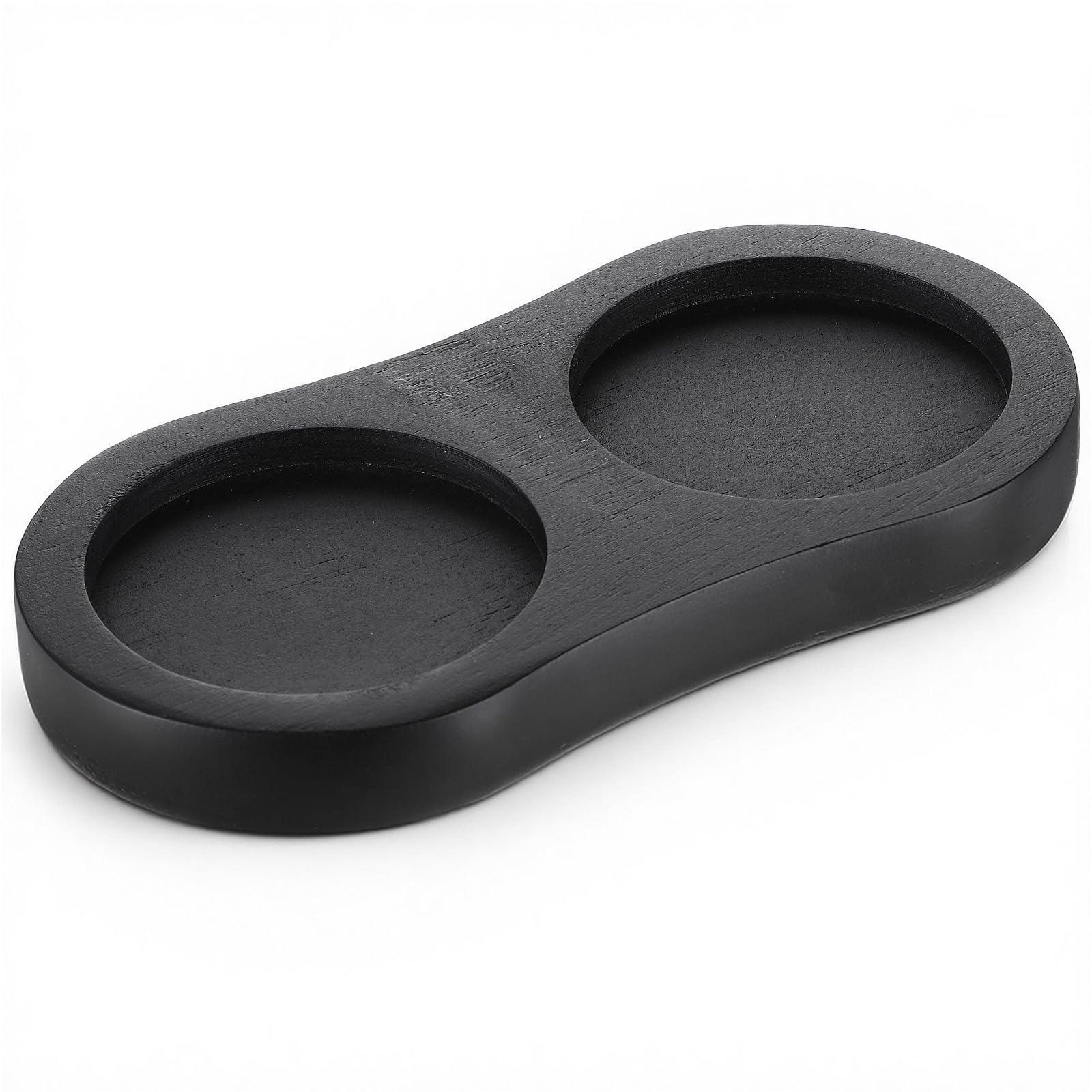 Black Wooden Salt & Pepper Tray - Keeps Grinders Secure -1