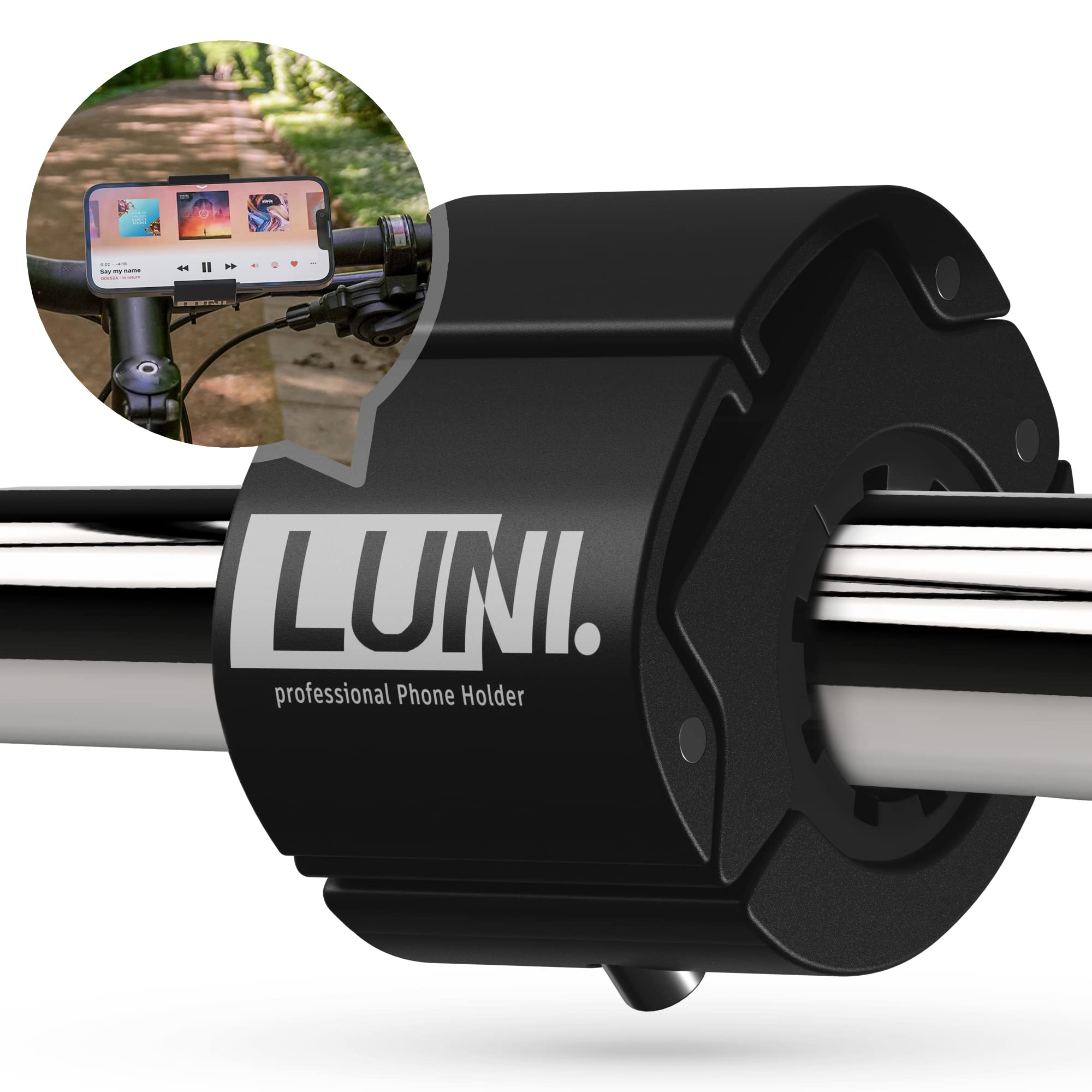 LUNI professional® Handyhalterung Fahrrad aus Aluminium [100% rüttelfest] 2024 Universal Smartphone Halterung Fahrradlenker | Fahrradhalterung für jedes Handy | Schnellspann-Funktion