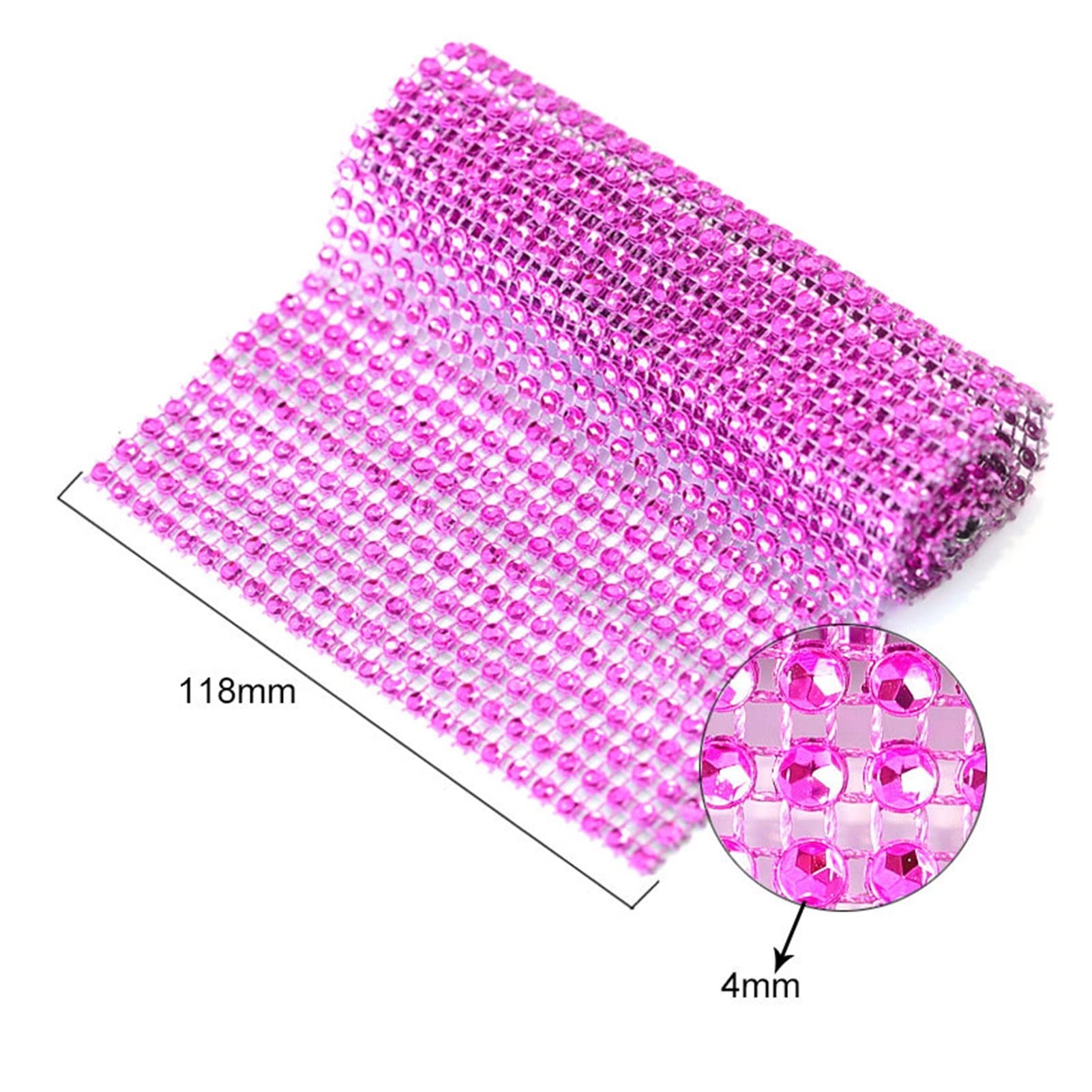 ACiyD Mehrzweck-24-reihiges Strass-Mesh-Trimmband für Hochzeit, Diamant, funkeln, Strass, Cup-Kette, Party-Dekoration, Kuchenband für die Herstellung von Geschenkverpackungen (Color : Black) (Pink)