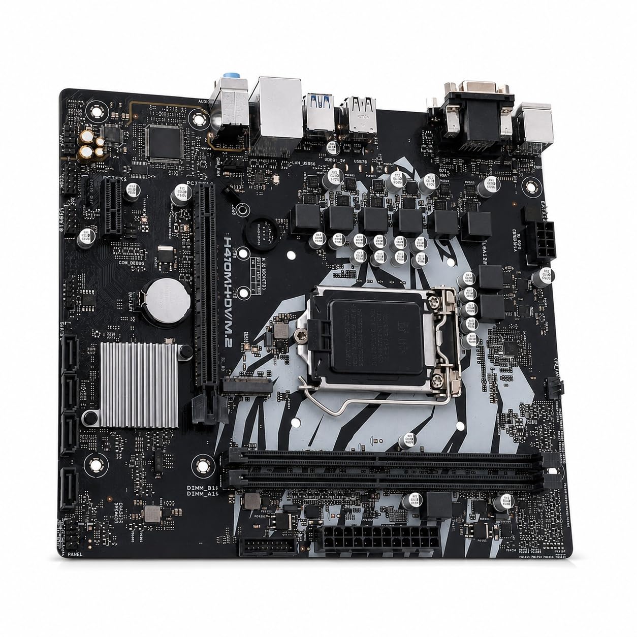 Elprico Placa Base Micro ATX, LGA 1200, DDR4 de Doble Canal 2933 2666 2400 2133 MHz, Compatible con Procesadores Celeron de 10.ª Generación, 4xSerial ATA III, 4xUSB3.2 Gen 1,