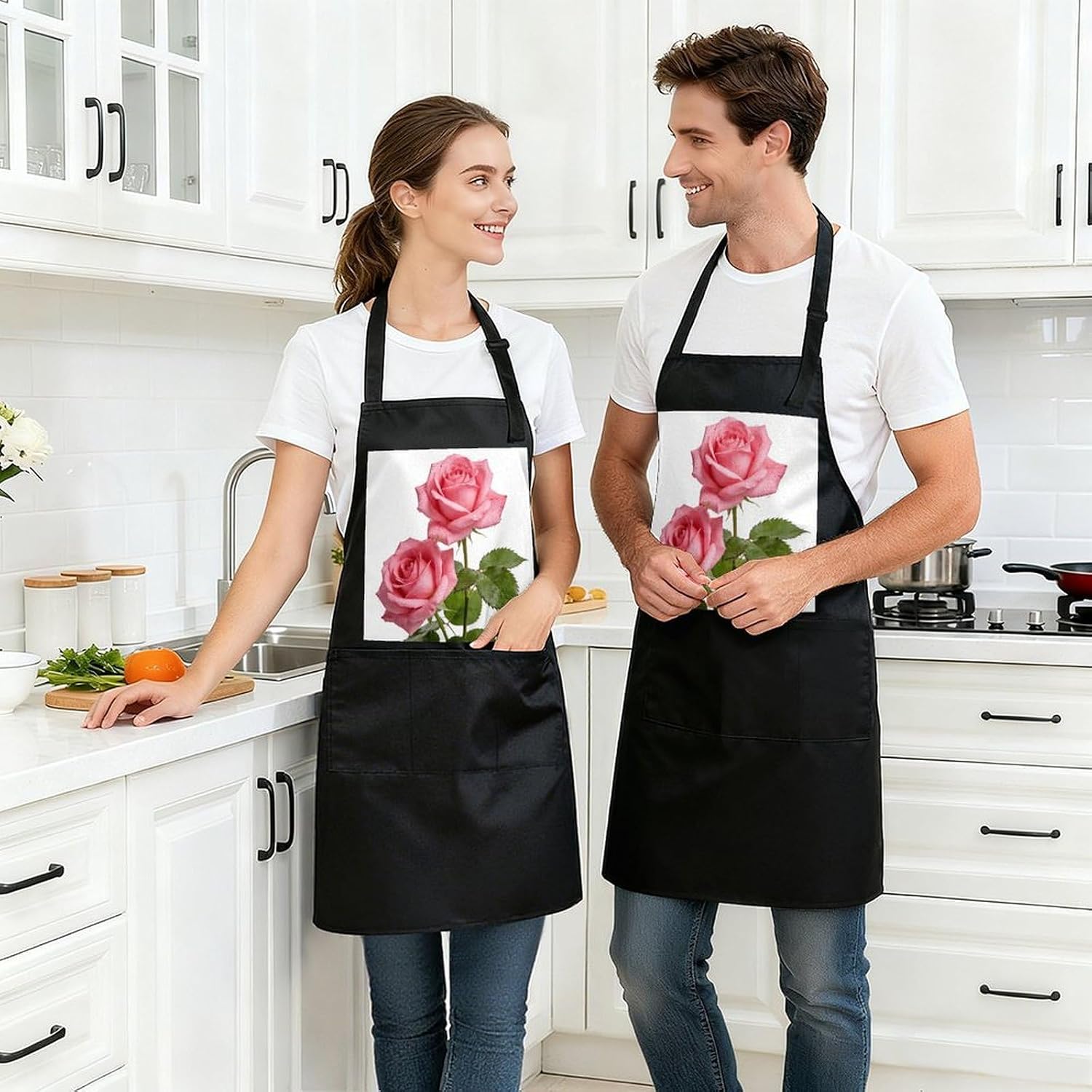 Flower PinkWaterproof Kitchen Apron image 3