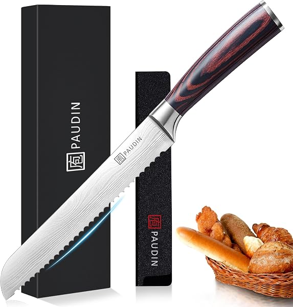 Paudin PD8BMC8CR502 Nóż do chleba 20 cm z ergonomicznym uchwytem