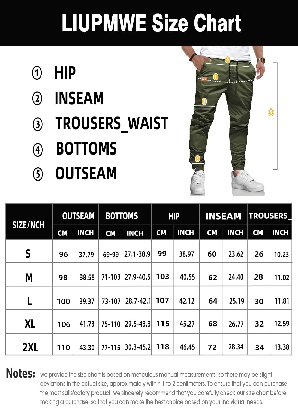 LIUPMWE Pantaloni da Lavoro Uomo Pantaloni Cotone Casual Jogging Pantaloni Sportivi Slim Fit con Tasche S-XXL