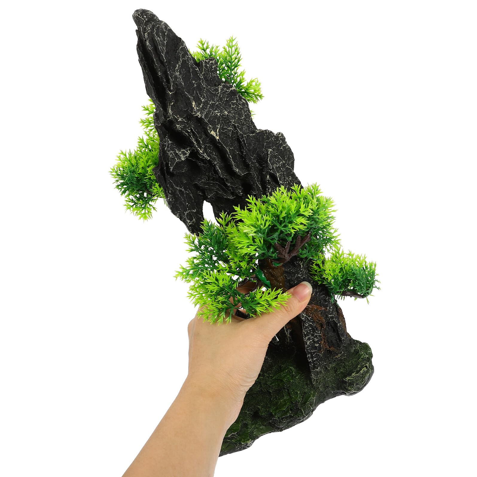 Decorazione per Acquario con Grande Rocce in Resina Ornamento Paesaggio Montano per Acquari d Acqua e Salata Nascondiglio Stabile per Pesci Resistente e Antiribaltamento