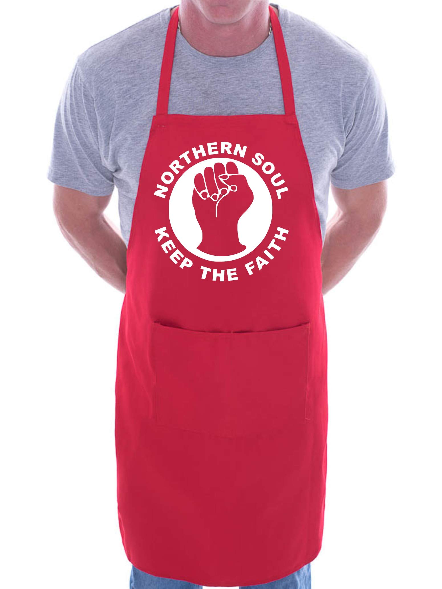 Print4u Men's Red Northern Soul Music Bbq Cooking Funny Novelty Apron