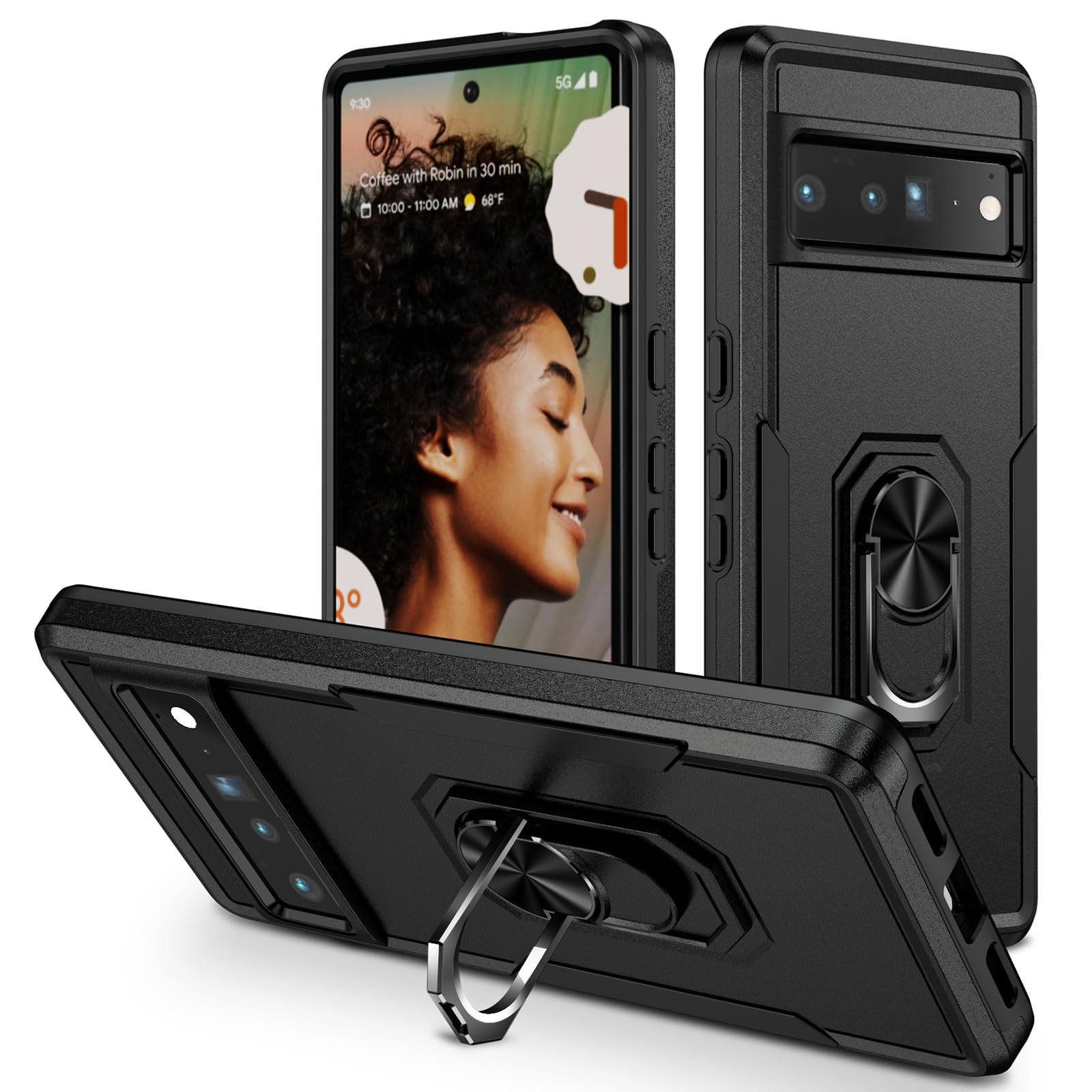 Coque Google Pixel 11 béquille rotative noire idéale pour visionner vos vidéos