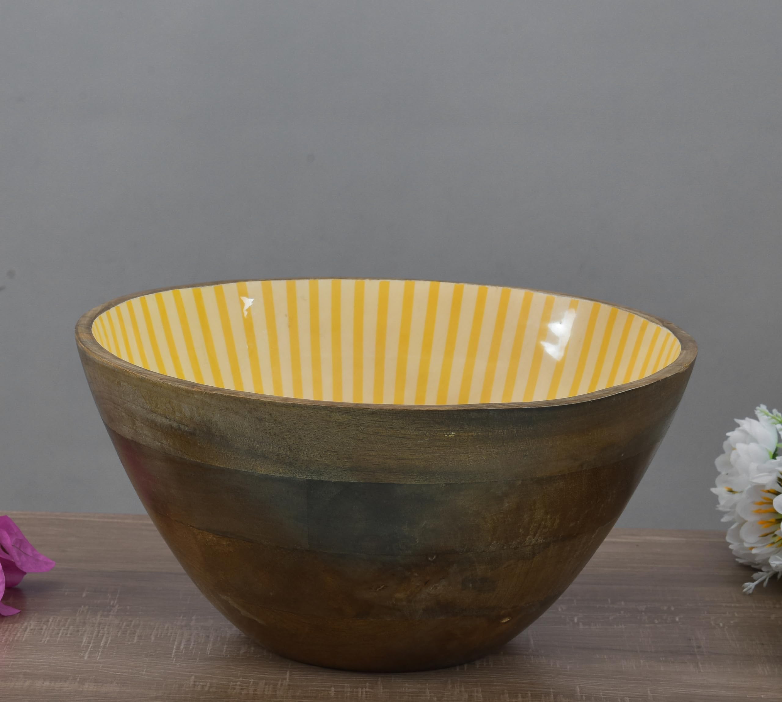 OGN Marigold Small Porcelain Serving Bowl - Elegant Floral Design for Stylish Dining, Microwave & Oven Safe, Perfect for Salads, Snacks, and Desserts