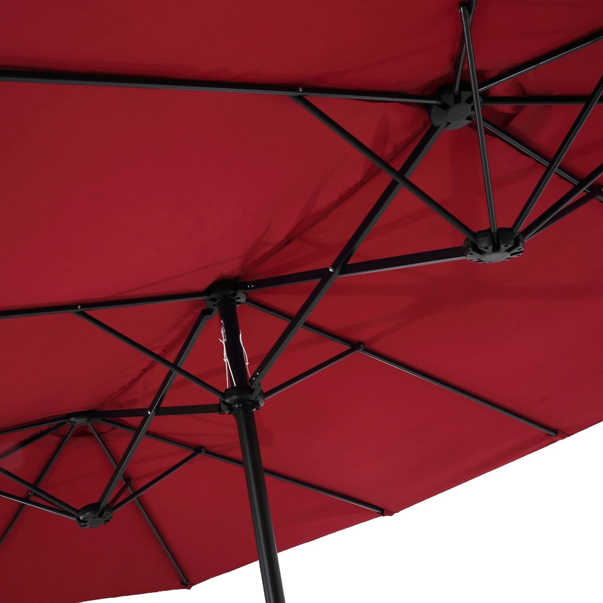 Parasol ogrodowy, duży dwustronny prostokątny parasol ogrodowy z podwójnym tarasem, odporny na blaknięcie, parasol zewnętrzny