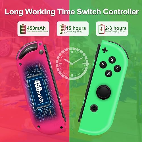 Miniatura 3 de Controller for Nintendo Switch, Compatible with Nintendo Switch Controller, Right and Left Switch Joypad Controllers Wireless Replacement Joy-pad