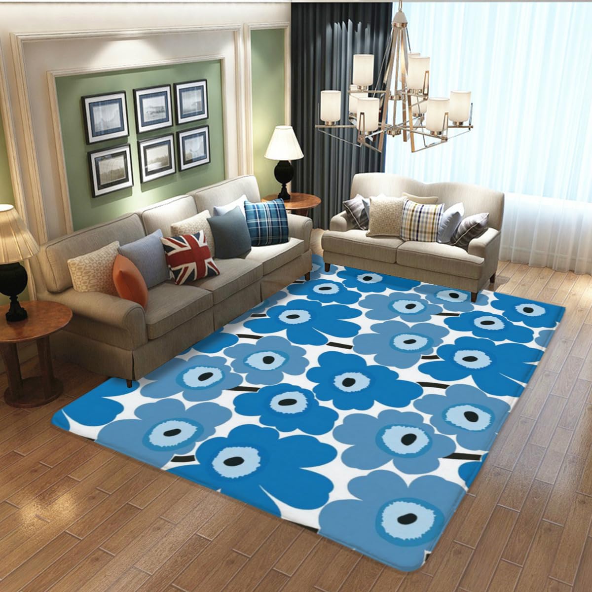 Amazon｜マリメッコ 花柄 カーペット ラグ ラグマット 200×150cm