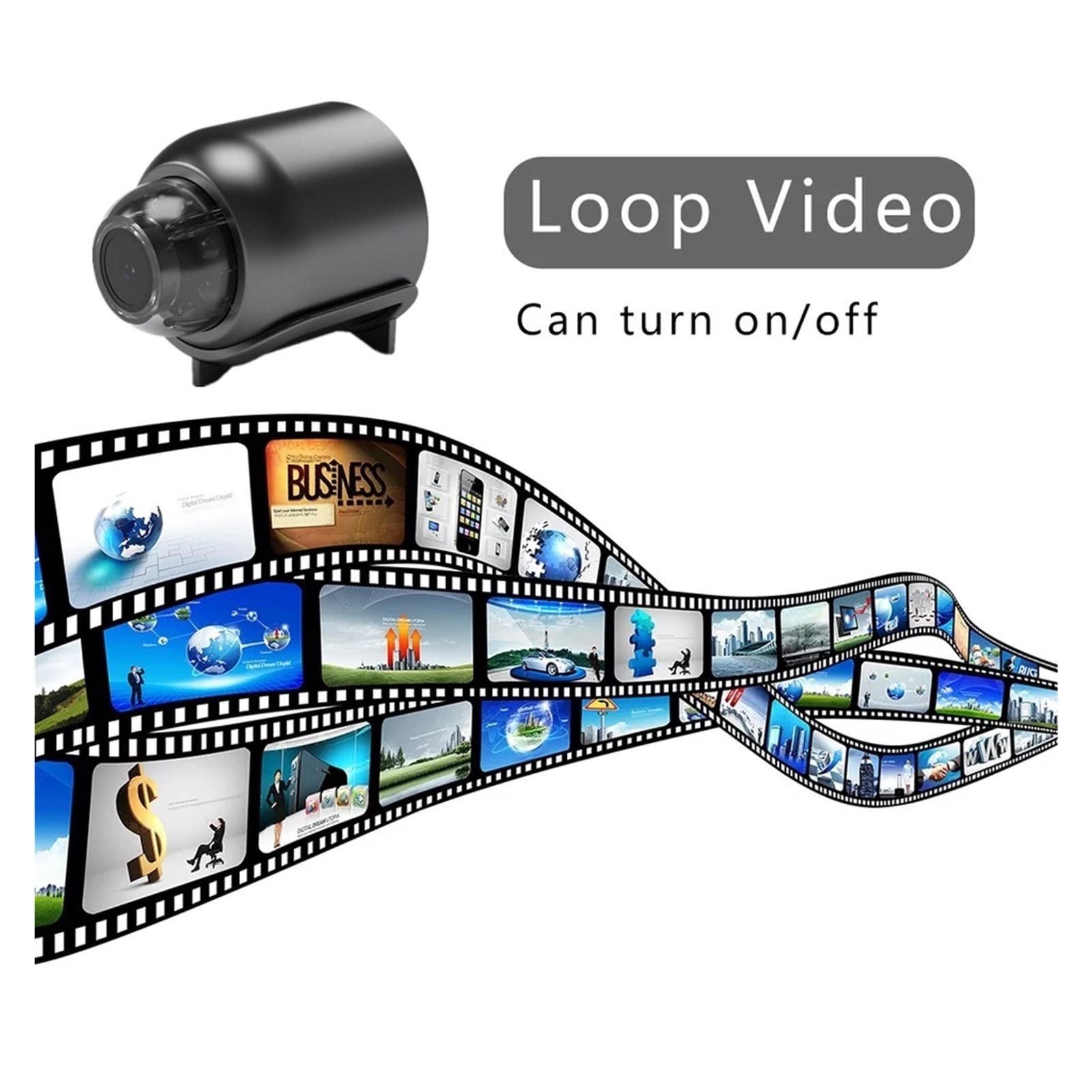 Kamera nasobna Mini Camera Bezprzewodowe WiFi 1080P Nadzór Security Night Vision Motion Detect Camcorder Baby Monitor IP. Krzywka(Cam add 8gb card,E-U)