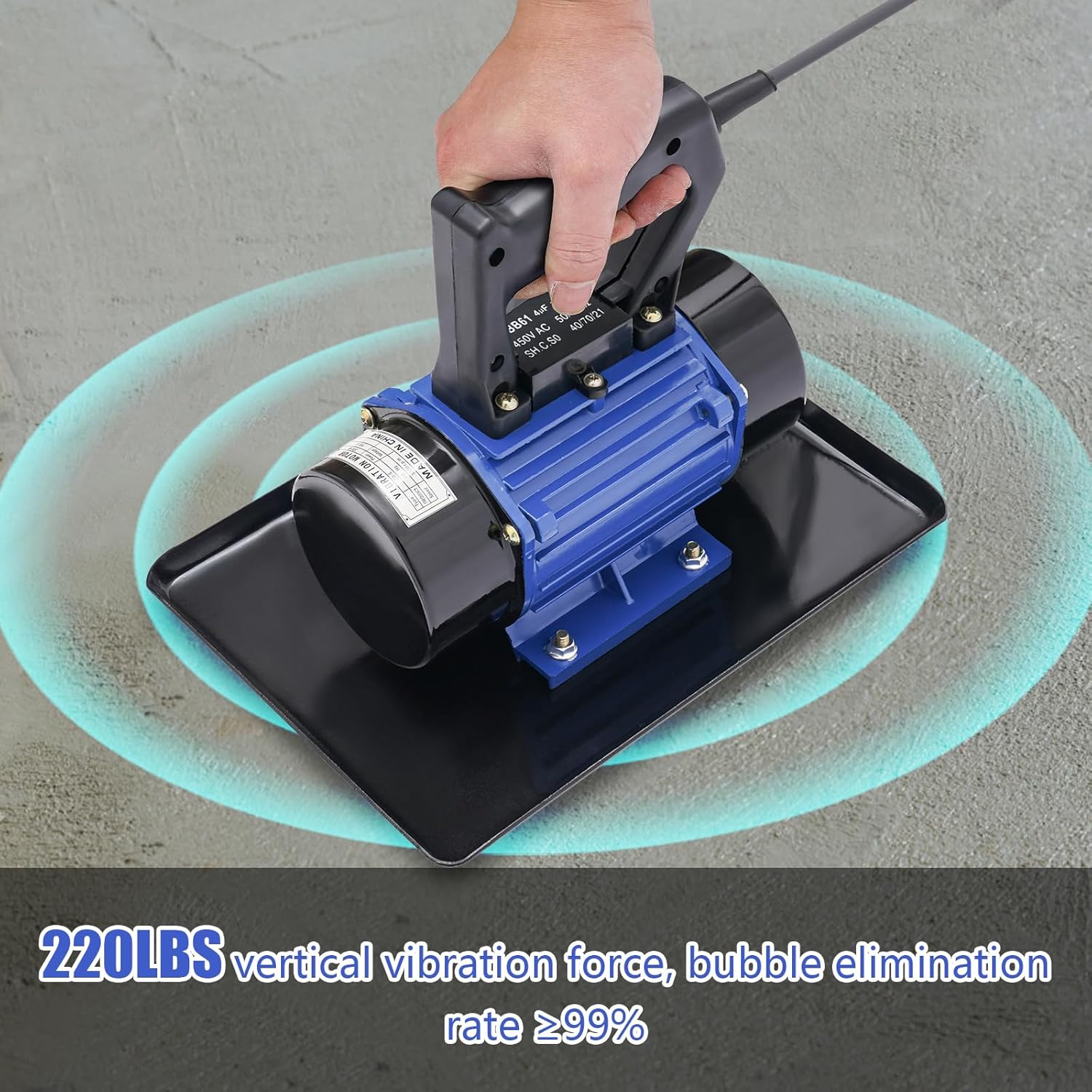 Electric Concrete Vibrator, 110V 370W Portable Cement Vibrating Machine, 3500 RPM Cement Smoother, Industrial Vibrating Troweling Machine